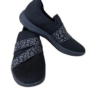 Clarks Cloudsteppers Adella Stride Black Slip On Shoes Womens 8 animal print